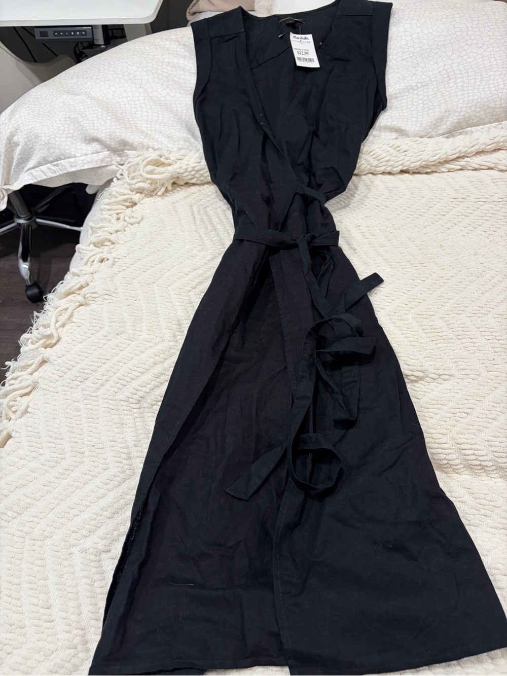 Banana Republic Black Sleeveless Wrap Maxi Dress